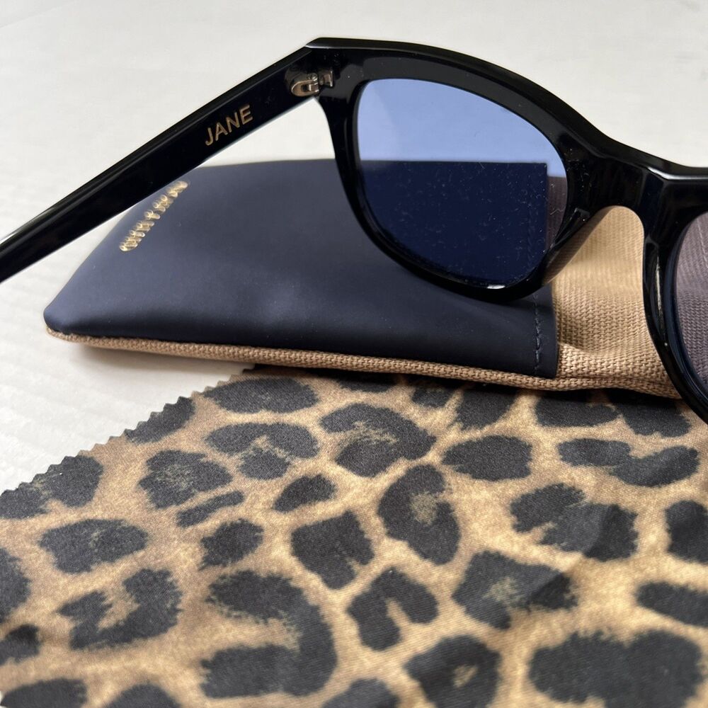 Veronica Beard Jane Square Frame Sunglasses Black NWB - Picture 6 of 9